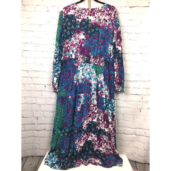 London Times Woman Peasant Balloon Sleeve Garden Floral Maxi Dress Size 20W - Picture 3 of 11